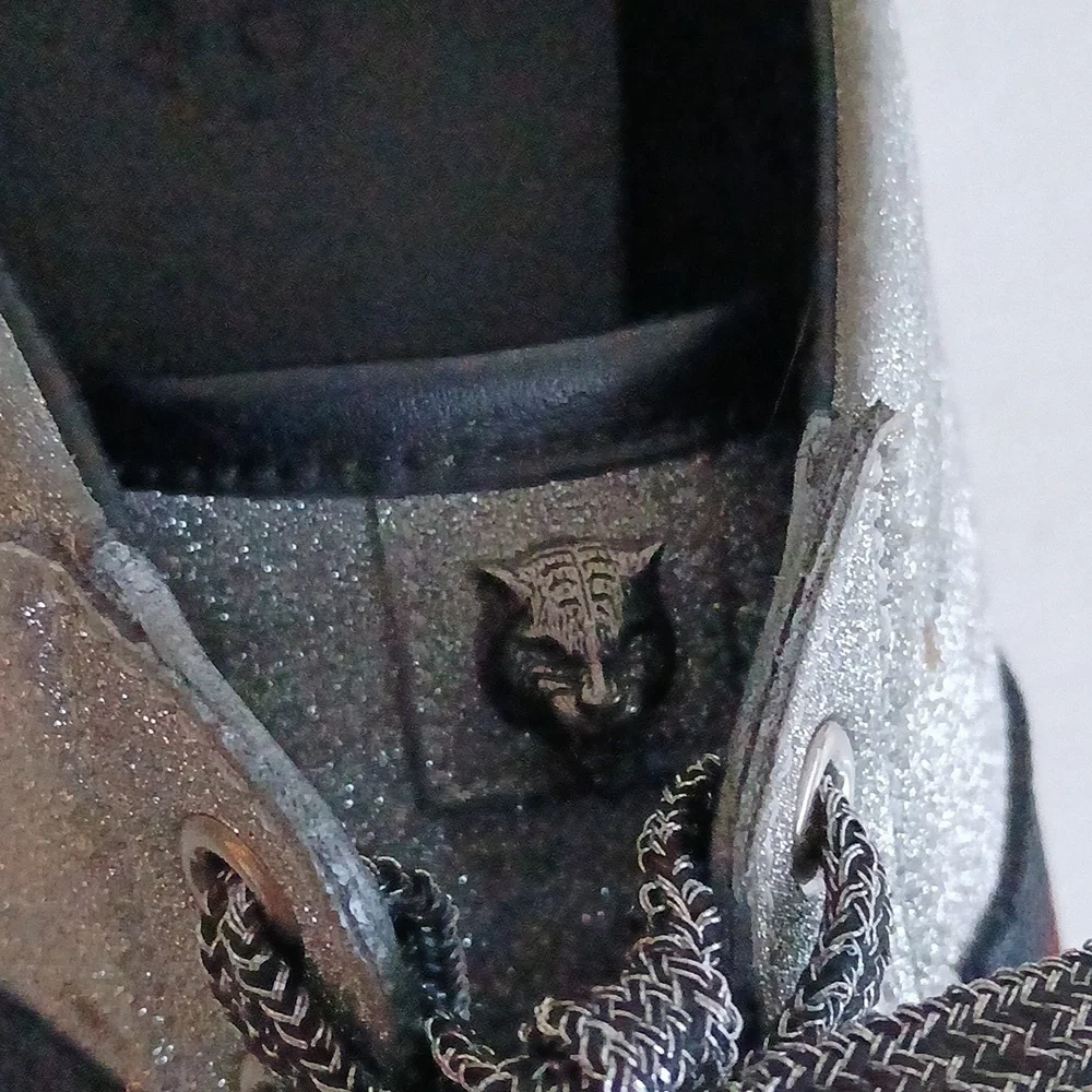 GUCCI Silver Glitter Bambi Sneakers Size 10.5